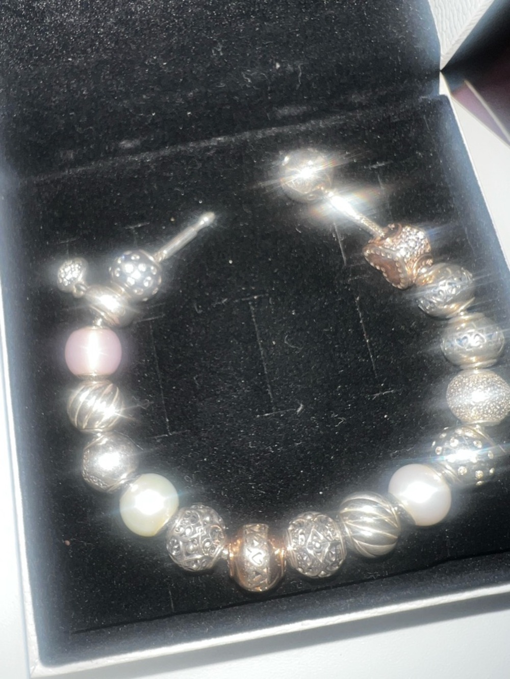 Pandora Silver essence Bracelet with 16 charms - Picture 2 of 2